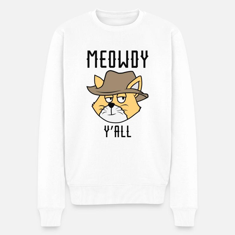Meowdy Y'all - Männer Premium Bio Pullover - Weiß