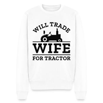 Échangera sa femme contre un tracteur - Pull Premium bio Homme - blanc - Devant - Thijin (182cm)