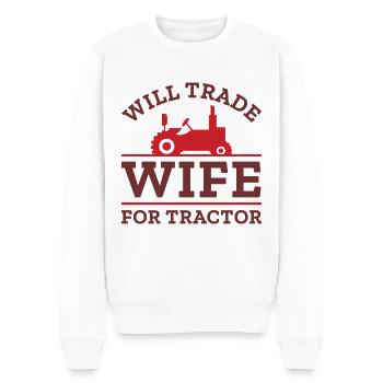 Échangera sa femme contre un tracteur - Pull Premium bio Homme - blanc - Devant - Thijin (182cm)