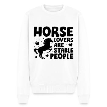 Les amoureux des chevaux sont des gens d’écurie - Pull Premium bio Homme - blanc - Devant - Thijin (182cm)