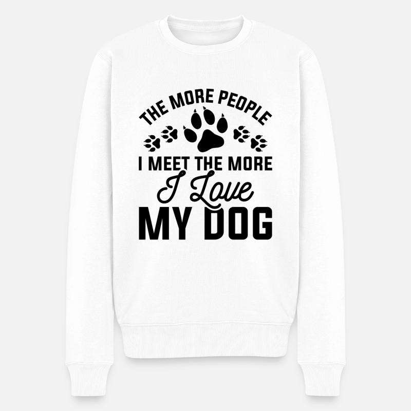 J’aime mon chien - Pull Premium bio Homme - blanc
