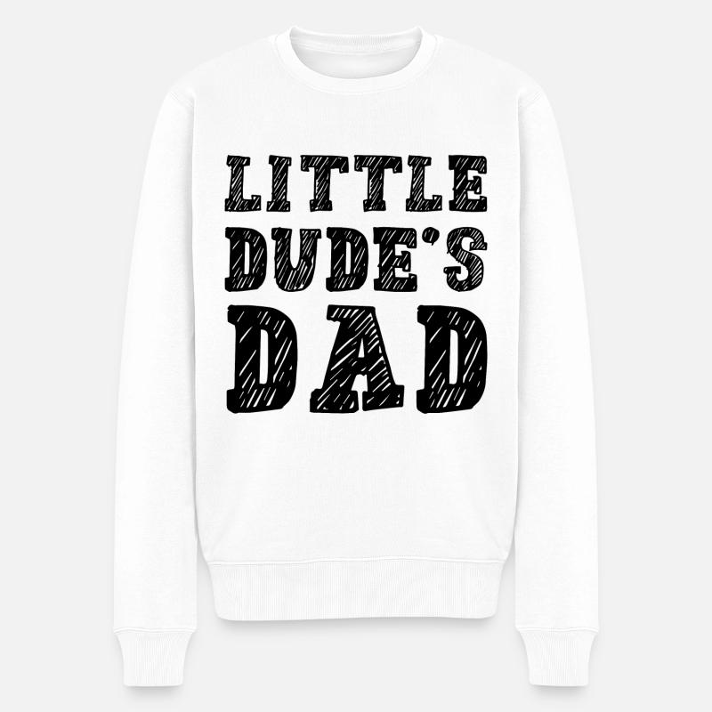 Der Vater des kleinen Kerls - Männer Premium Bio Pullover - Weiß