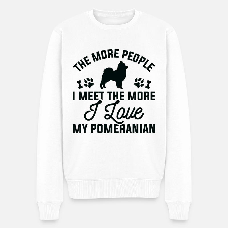 Ich liebe meinen Pommerschen - Männer Premium Bio Pullover - Weiß