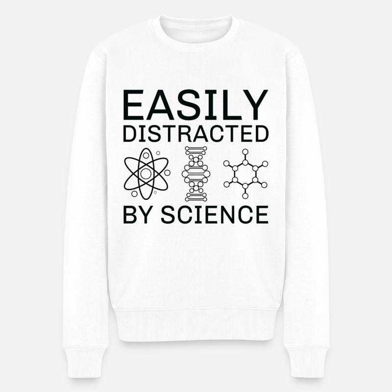 Easily Distracted By Science - Men's Premium Organic Jumper - white