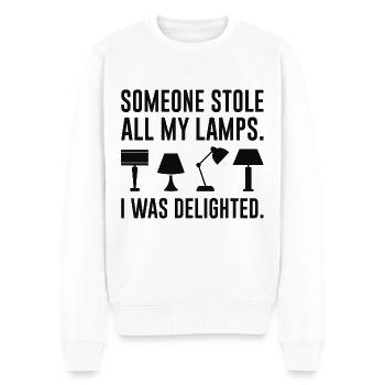 Jemand hat alle meine Lampen gestohlen - Männer Premium Bio Pullover - Weiß - Vorne - Thijin (182cm)