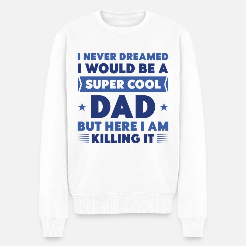 Super cooler Papa - Männer Premium Bio Pullover - Weiß