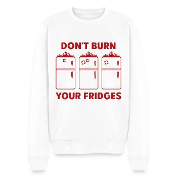 Don’t Burn Your Fridges - Men's Premium Organic Jumper - white - Front - Thijin (182cm)