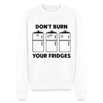 Don’t Burn Your Fridges - Men's Premium Organic Jumper - white - Front - Thijin (182cm)