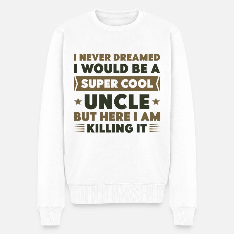 Oncle super cool - Pull Premium bio Homme - blanc