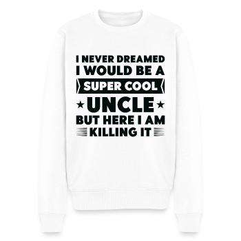 Super Cool Uncle - Men's Premium Organic Jumper - white - Front - Thijin (182cm)