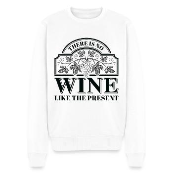 Es gibt keinen Wein wie die Gegenwart - Männer Premium Bio Pullover - Weiß - Vorne - Thijin (182cm)