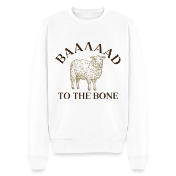Baaaaad bis auf die Knochen - Männer Premium Bio Pullover - Weiß - Vorne - Thijin (182cm)