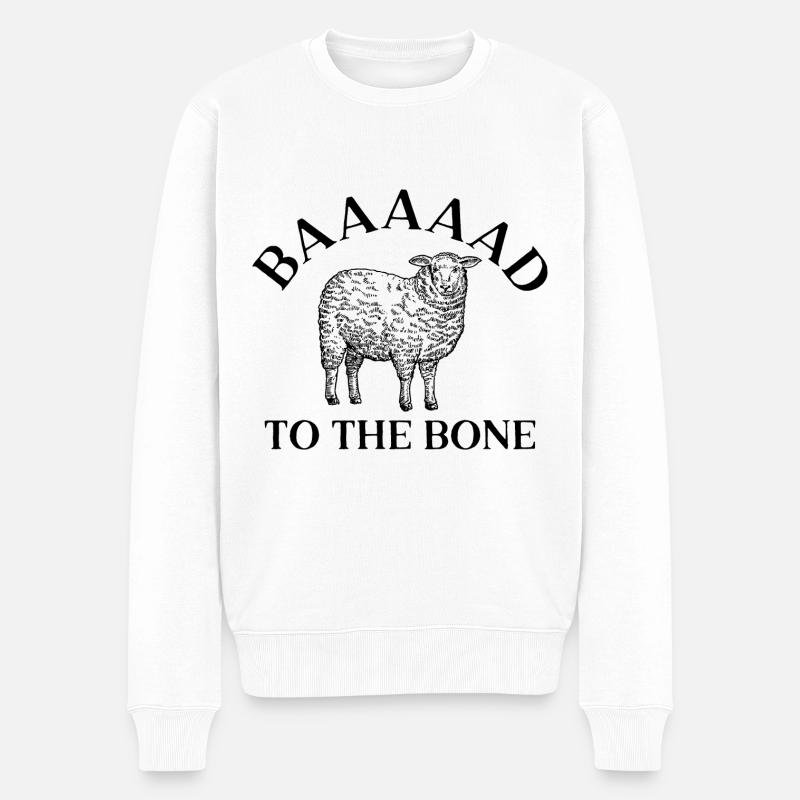 Baaaaad To The Bone - Men's Premium Organic Jumper - white