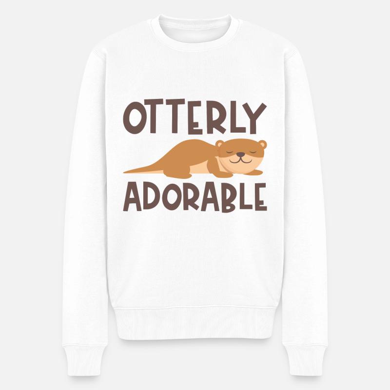 Otterly Entzückend - Männer Premium Bio Pullover - Weiß