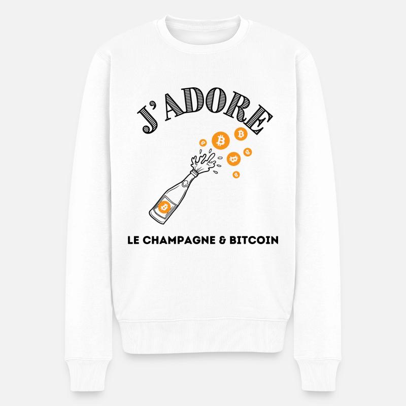 Bitcoin-Blockchain - Männer Premium Bio Pullover - Weiß