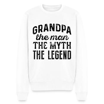 Opa Der Mann Der Mythos Die Legende - Männer Premium Bio Pullover - Weiß - Vorne - Thijin (182cm)