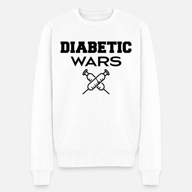 diabetic wars - Pull Premium bio Homme - blanc