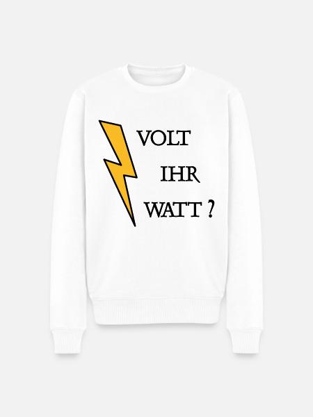 Volt Ihr Watt - Männer Premium Bio Pullover - Weiß