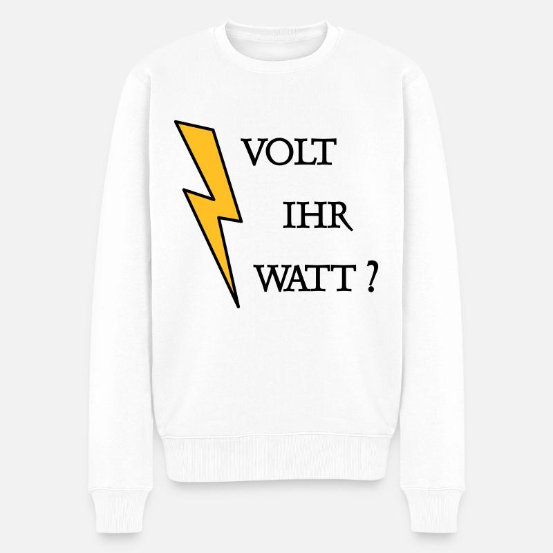 Volt Ihr Watt - Männer Premium Bio Pullover - Weiß