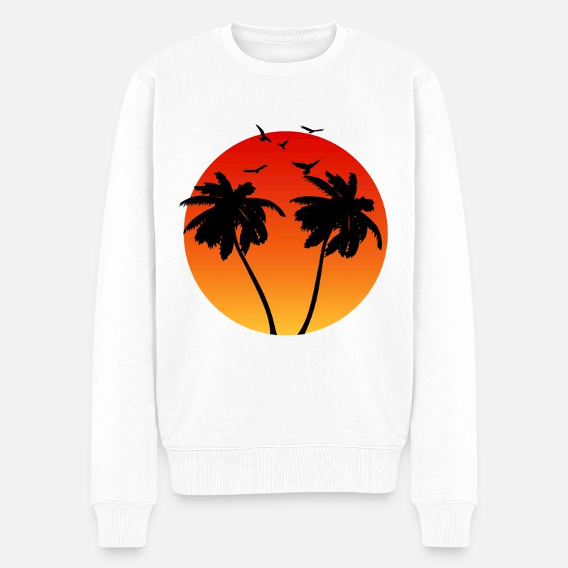 Sonnenuntergang - Männer Premium Bio Pullover - Weiß