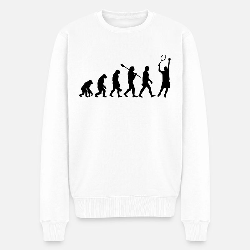 Evolution des Tennissports - Männer Premium Bio Pullover - Weiß