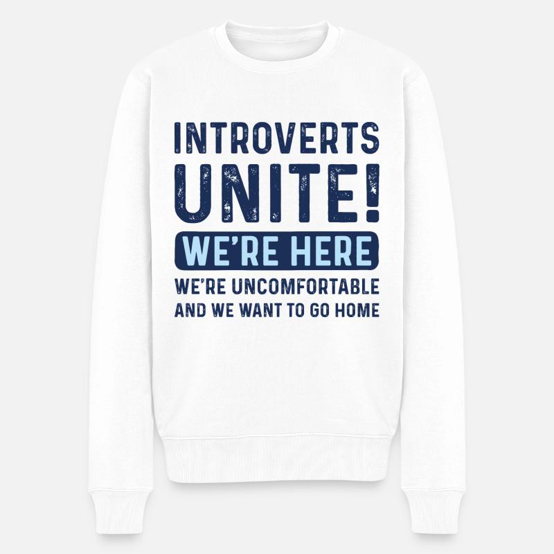 Introvertierte Unite - Männer Premium Bio Pullover - Weiß