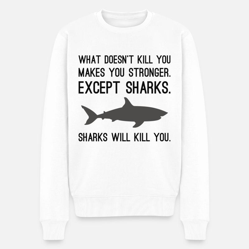 Les requins vous tueront - Pull Premium bio Homme - blanc