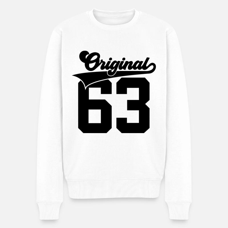 63. GEBURTSTAG 1963 ORIGINAL 63 - Männer Premium Bio Pullover - Weiß