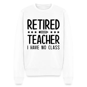 Pensionierter Lehrer Ich habe keinen Unterricht - Männer Premium Bio Pullover - Weiß - Vorne - Thijin (182cm)