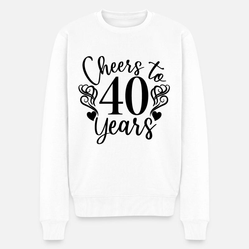 Prost auf 40 Jahre 40-jähriges Jubiläum - Männer Premium Bio Pullover - Weiß
