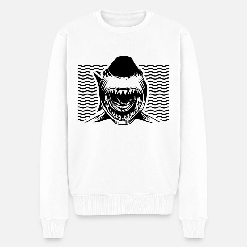 Requin requin - Shark - Pull Premium bio Homme - blanc
