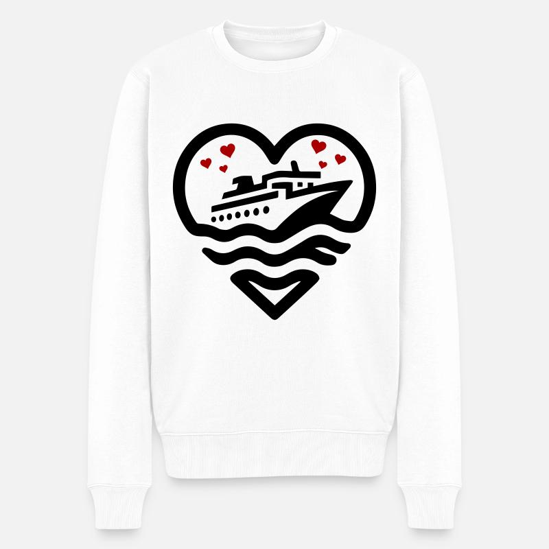 Kreuzfahrt Love - Männer Premium Bio Pullover - Weiß