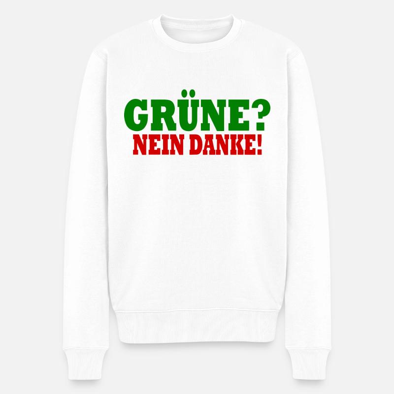 grüne nein danke - Männer Premium Bio Pullover - Weiß