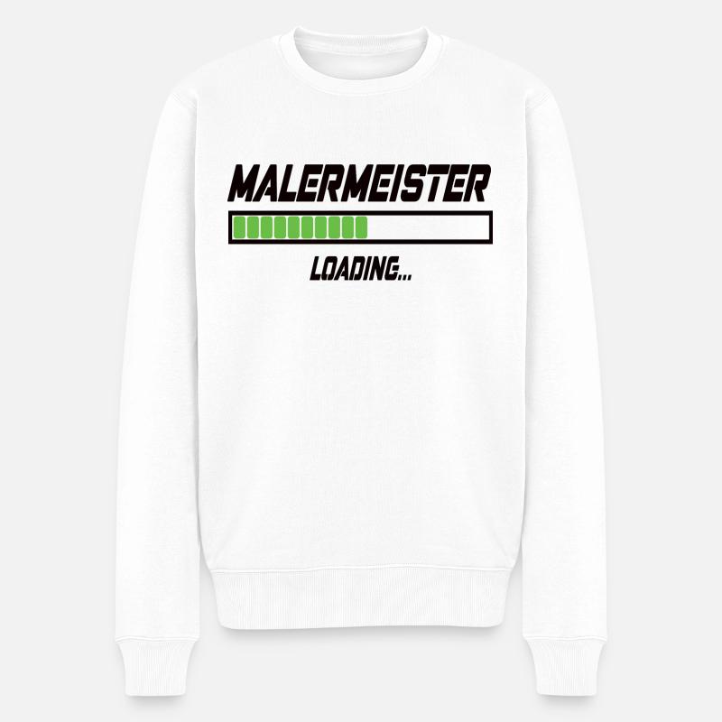 Malermeister Loading... - Männer Premium Bio Pullover - Weiß