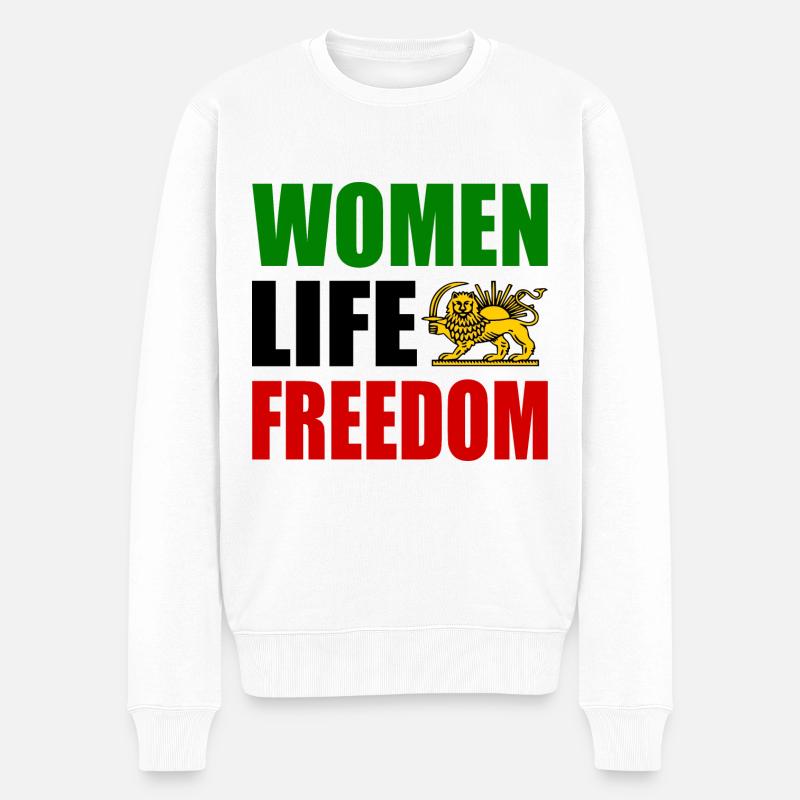 Women life freedom - Männer Premium Bio Pullover - Weiß