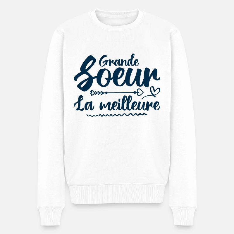 Beste große Schwester - Männer Premium Bio Pullover - Weiß