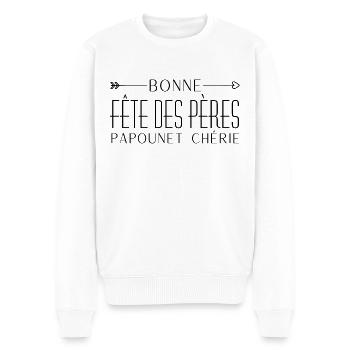 Bonne fête des pères papounet chérie - Pull Premium bio Homme - blanc - Devant - Thijin (182cm)