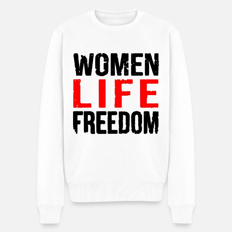 Women life freedom - Männer Premium Bio Pullover - Weiß