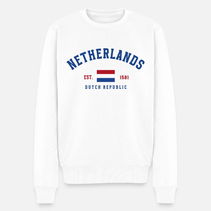 Niederlande Est 1581 - Männer Premium Bio Pullover - Weiß