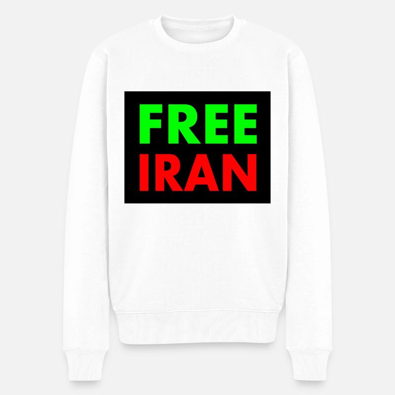 Free iran - Männer Premium Bio Pullover - Weiß