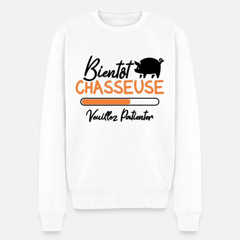 Bientôt Chasseuse veuillez patienter - Pull Premium bio Homme - blanc