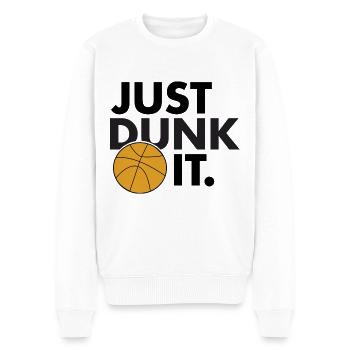 Just Dunk It - Men's Premium Organic Jumper - white - Front - Thijin (182cm)