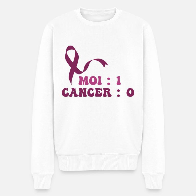 Cancer 0 Moi 1 - Pull Premium bio Homme - blanc