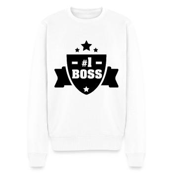 Boss Nummer eins - Männer Premium Bio Pullover - Weiß - Vorne - Thijin (182cm)