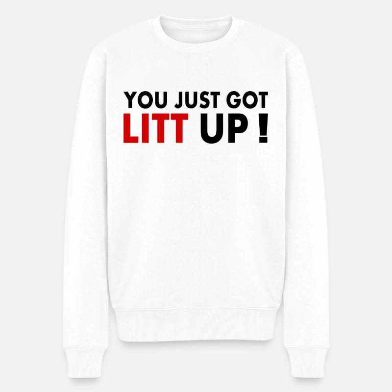you just got litt up - Pull Premium bio Homme - blanc