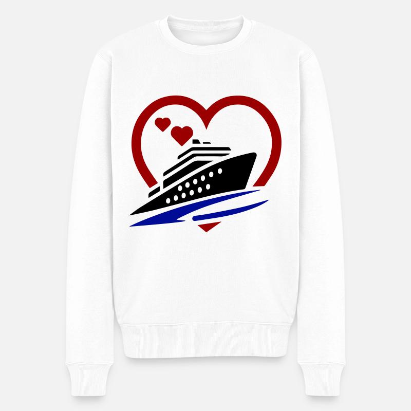 Kreuzfahrt Love - Männer Premium Bio Pullover - Weiß