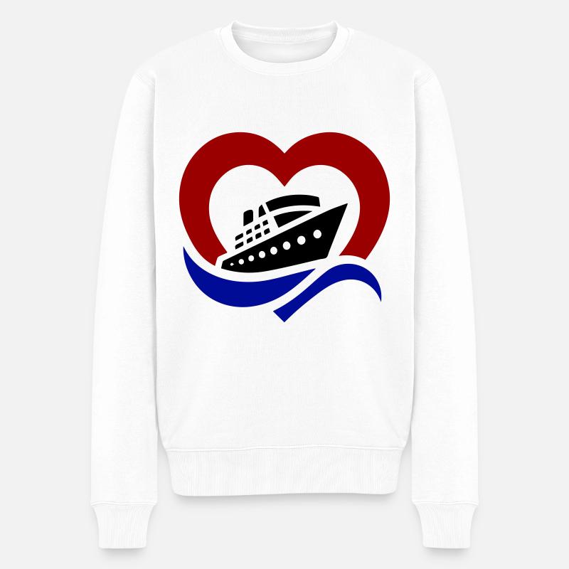 Kreuzfahrt Love - Männer Premium Bio Pullover - Weiß