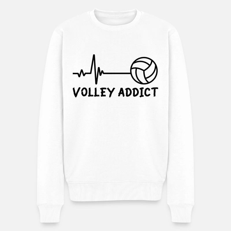 Volley addict - Pull Premium bio Homme - blanc
