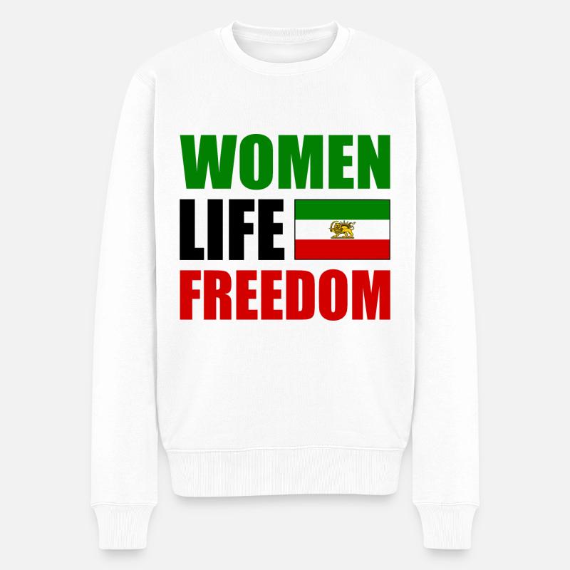Women life freedom - Männer Premium Bio Pullover - Weiß