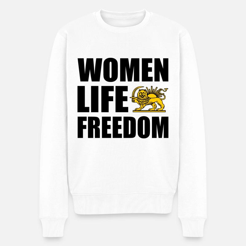 Women life freedom - Männer Premium Bio Pullover - Weiß